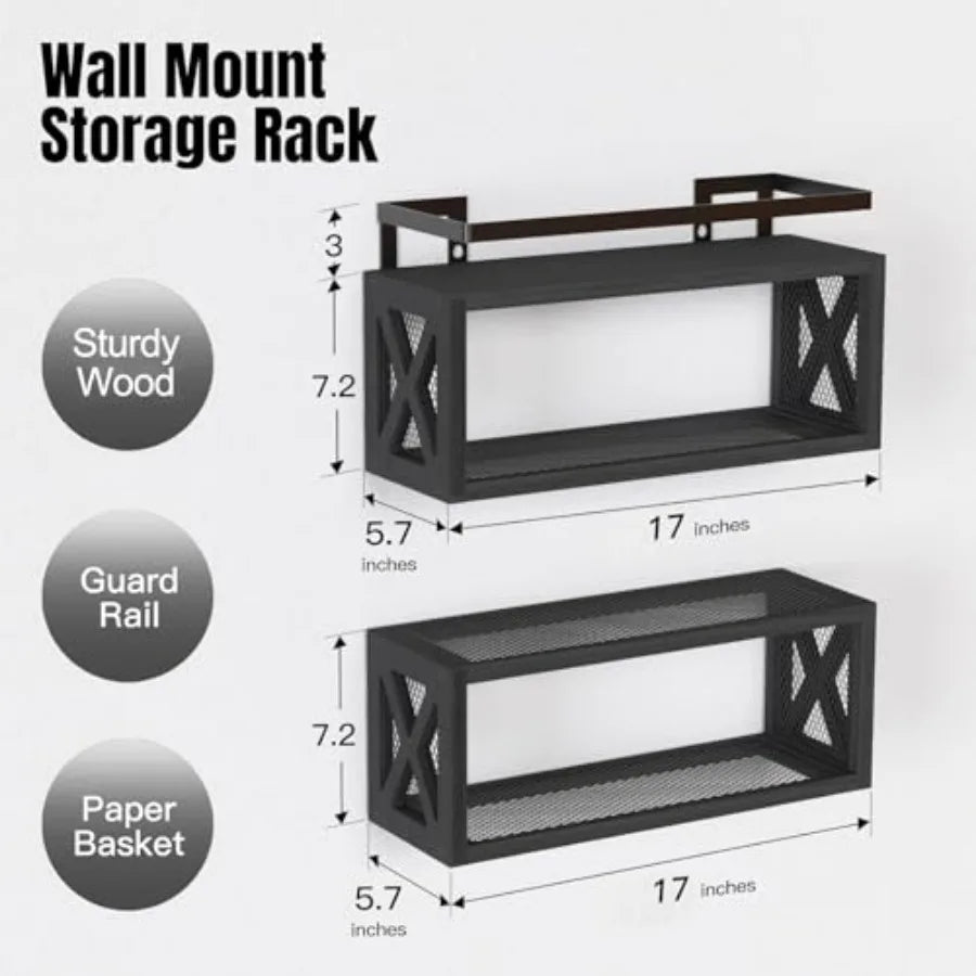 Rustic Wood Floating Shelves for Bathroom Accessories