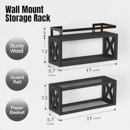 Rustic Wood Floating Shelves for Bathroom Accessories