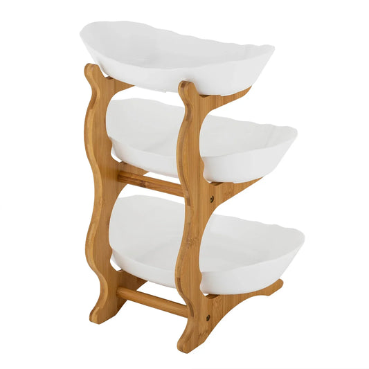 3 Tiered Ceramic Fruit Bowl Detachable