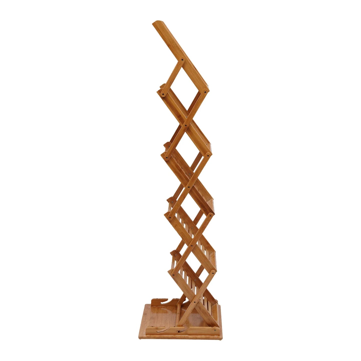 Bamboo Magazine Rack 5-Tier Foldable Storage Organizer