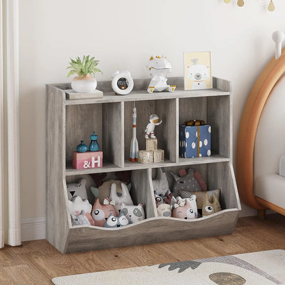 Rustic Brown Wooden Multi-Cubby Organizer
