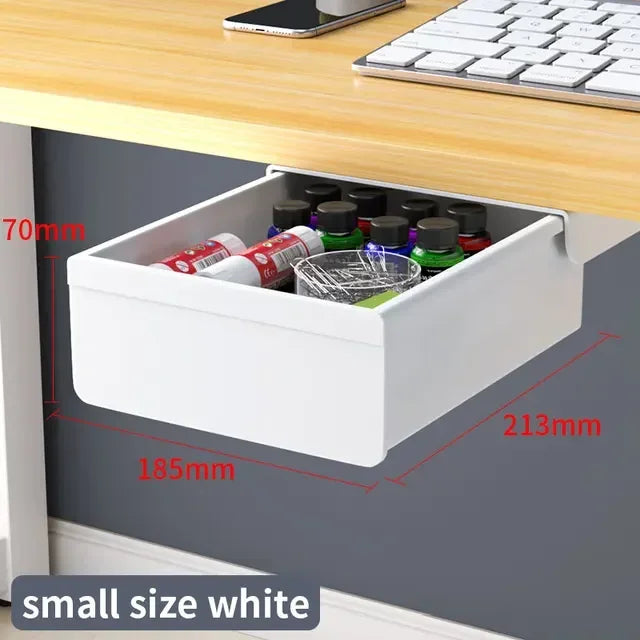 Hidden Under Desk Drawer Storage Office Organizer
