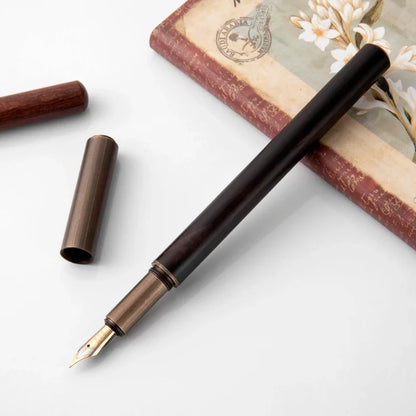 Luxury Retro Wood Bronze Fountain Pen