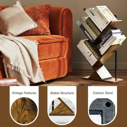 Five Tier Tree Wall Floating Bookshelf