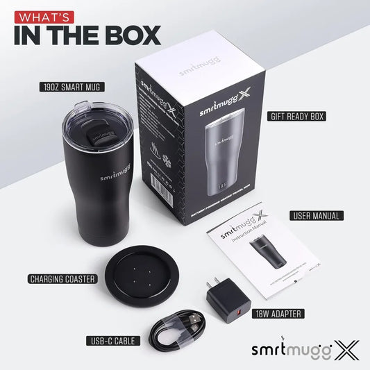 Heated Coffee Mug 19 oz. Self-Heating  (Black)