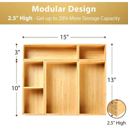Organizer Storage Boxes Bamboo Dividers