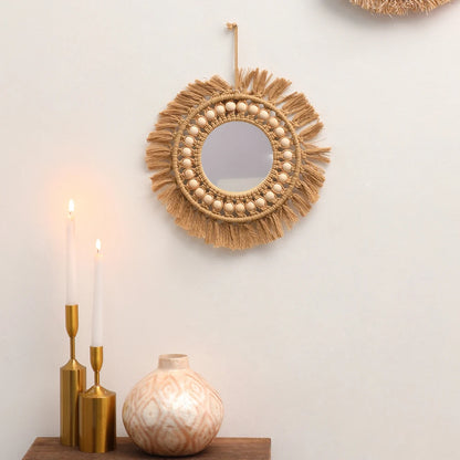 Hand Woven Decorative Wall Hanging Mirror