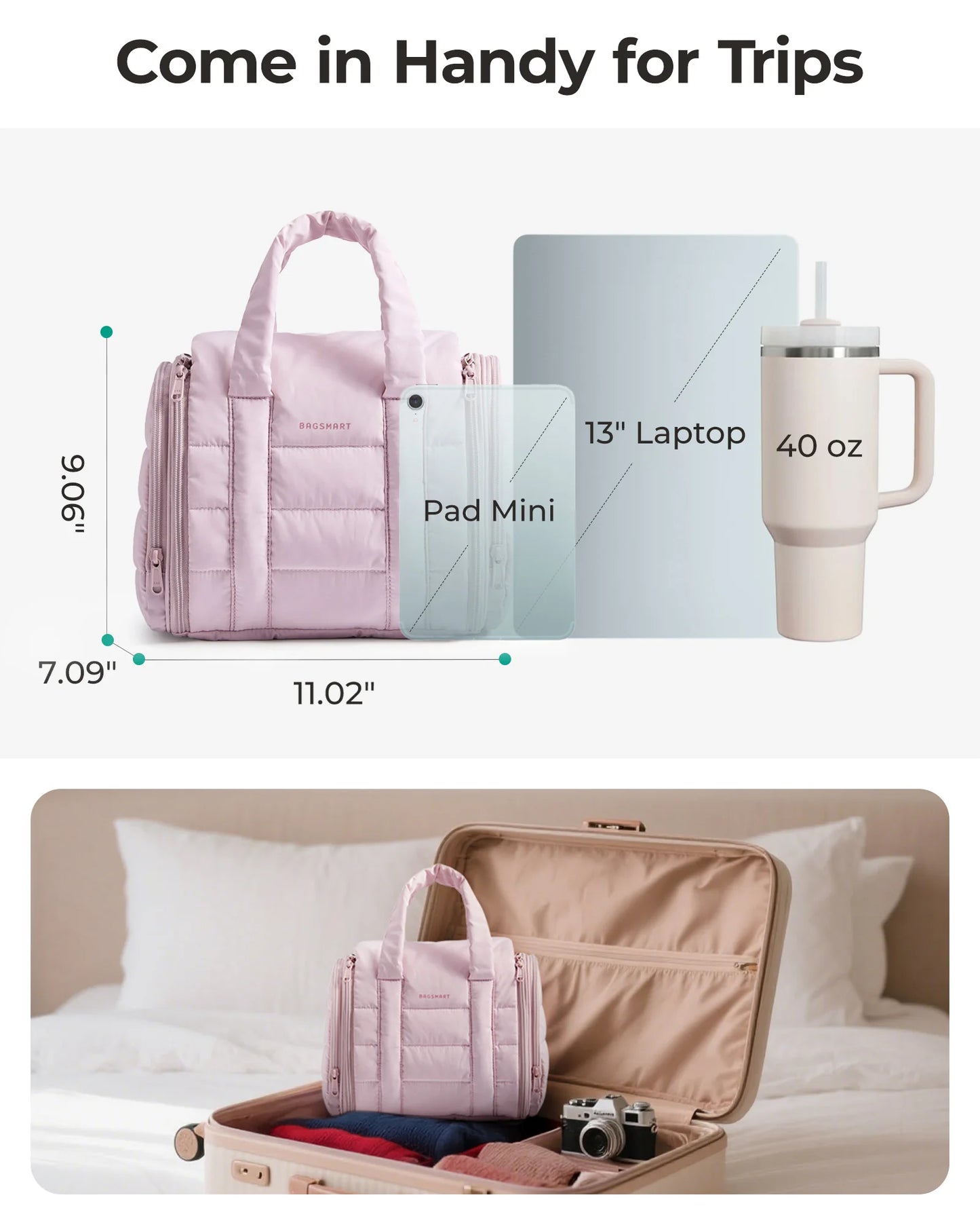 Toiletry Bag for Women with Hanging Hook
