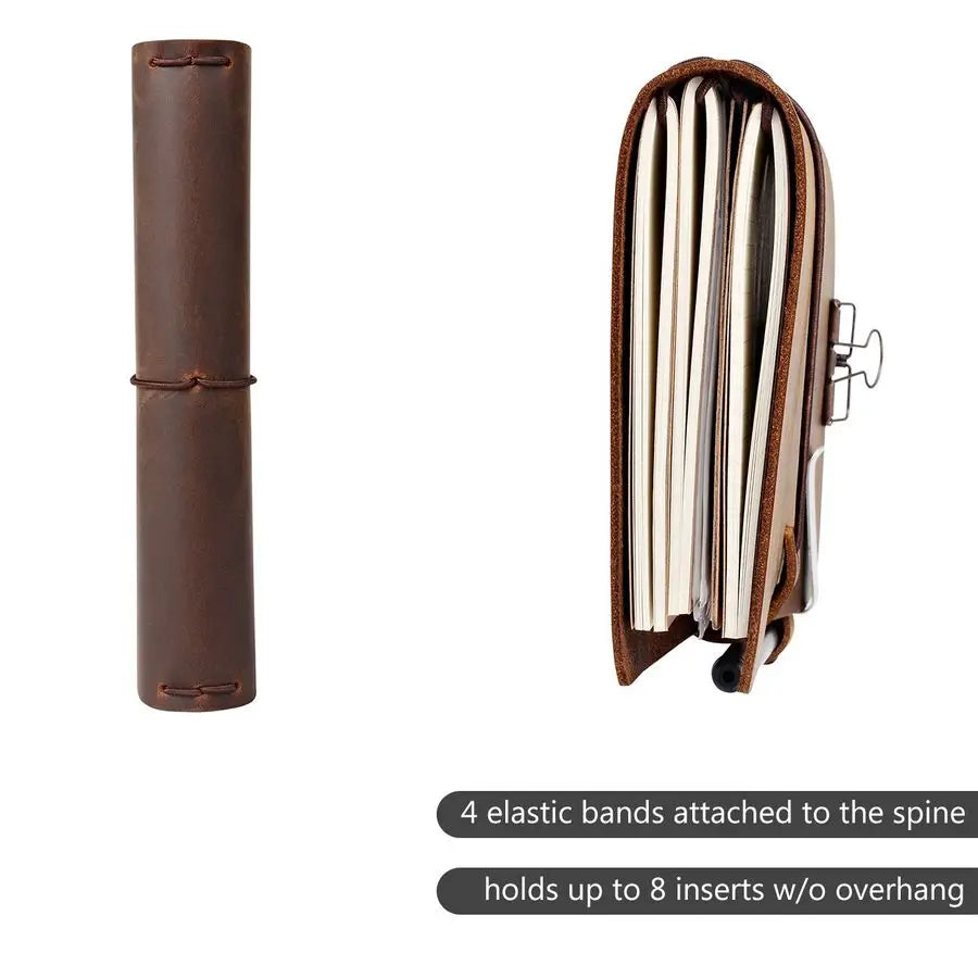 Refillable Leather Journal Travelers with Pen