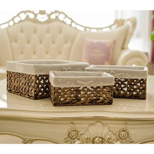 Water Hyacinth Storage Baskets Woven Organizer