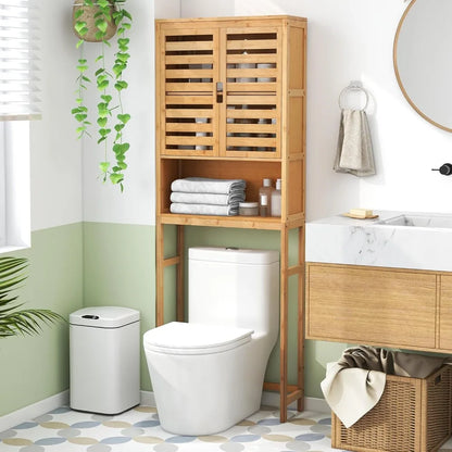 Freestanding Tall Natural Bamboo Over-the-Toilet