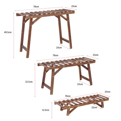 3 Tier Ladder Shelf Wood Plant Stand Organizer