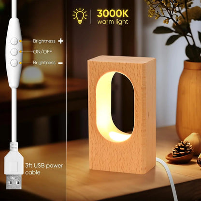 Dimmable Wooden Desk Lamp Home Ambient Lighting