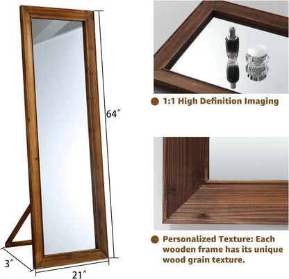 Rustic Wood Frame Full Length Mirror