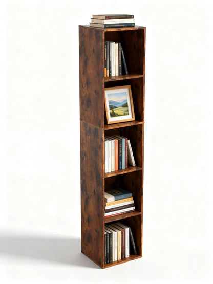 6-Tier Tall Cube Bookshelf Modern Storage Organizer
