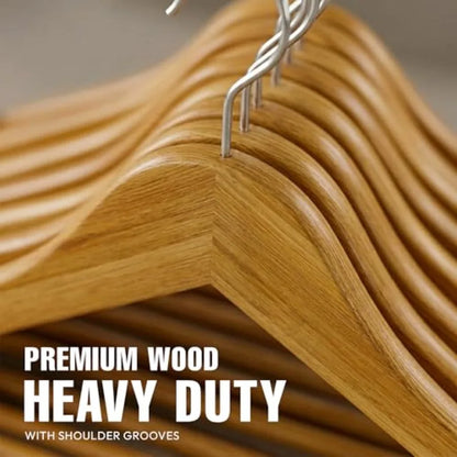 Premium Wooden Hangers 30 Pack