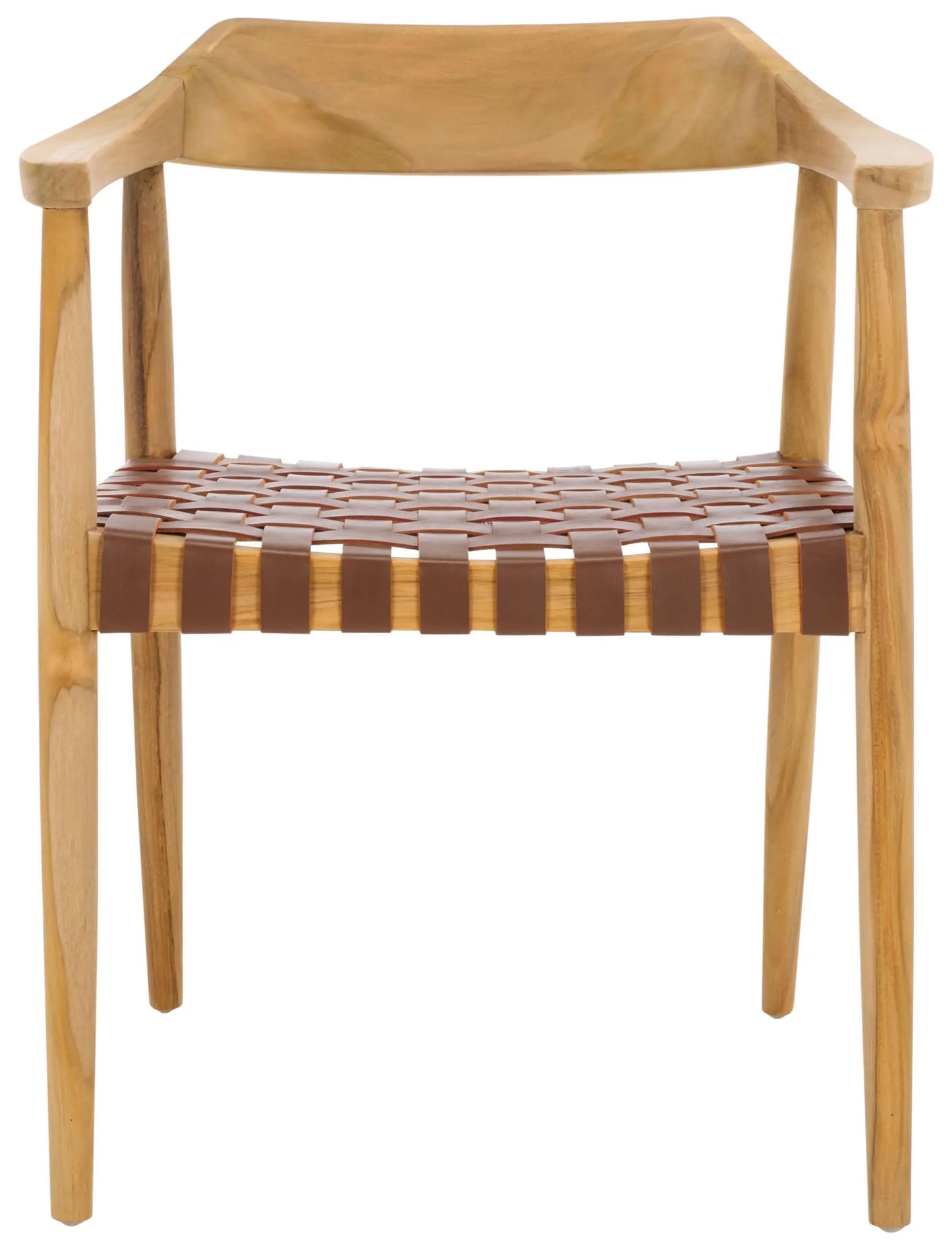 Walnut Solid Wood Armchair Leather Seat