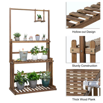 3-Tier Wood Hanging Plant Stand Rack Holder
