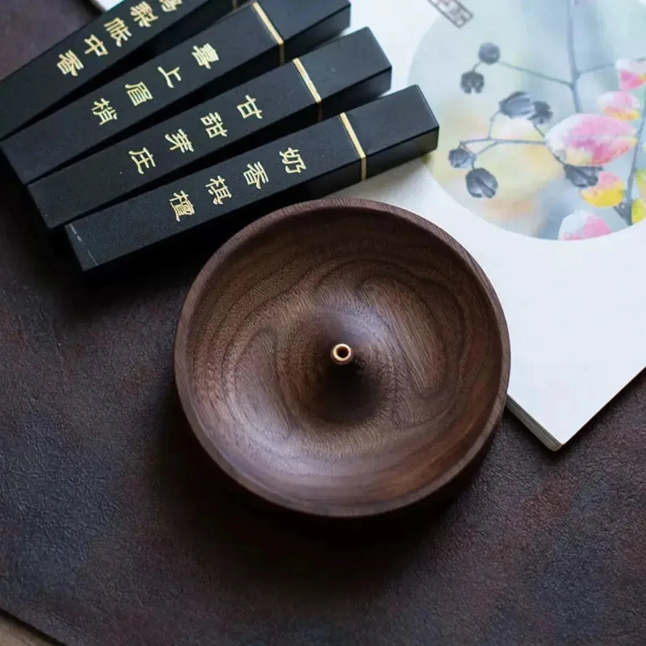 Black Walnut Solid Wood Incense Stick Tray Holder
