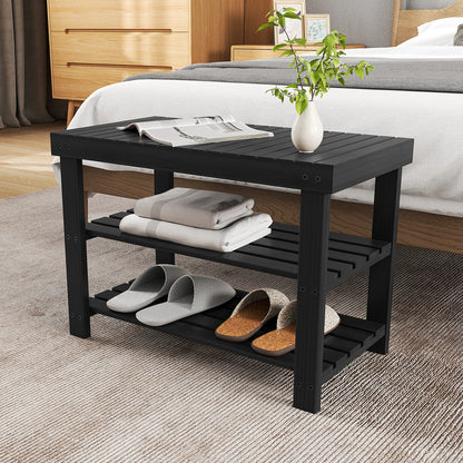 3-Tier Bamboo Entryway Shoe Rack Benches