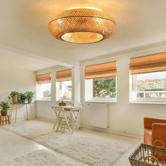 Boho Ceiling Bamboo Fan Decor