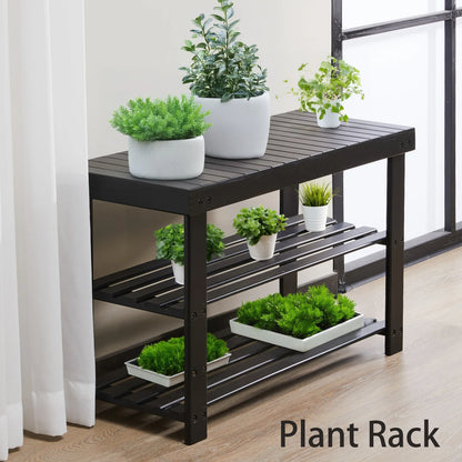3-Tier Bamboo Shoe Rack Bench
