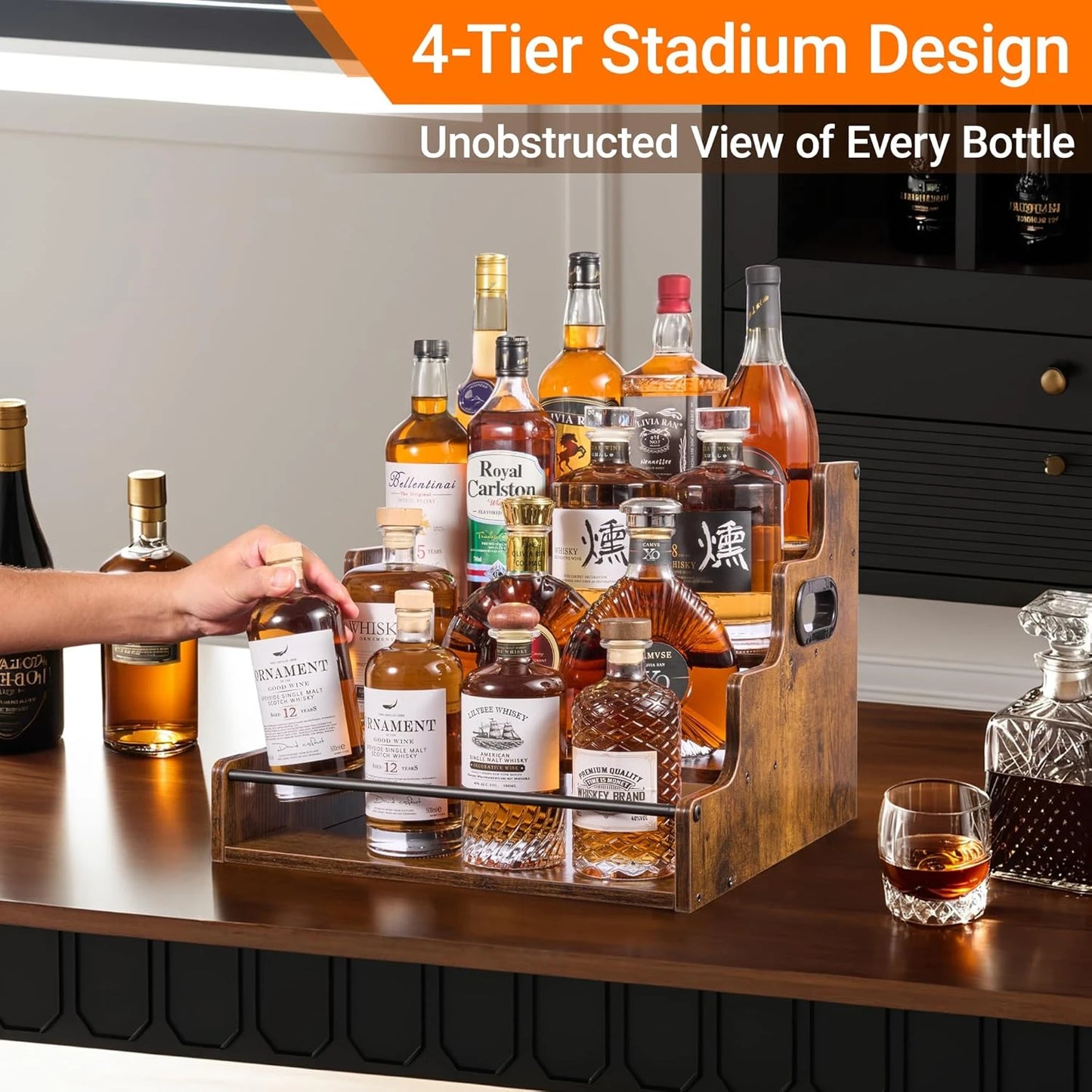 Liquor Bottle Display  Rack Organizer