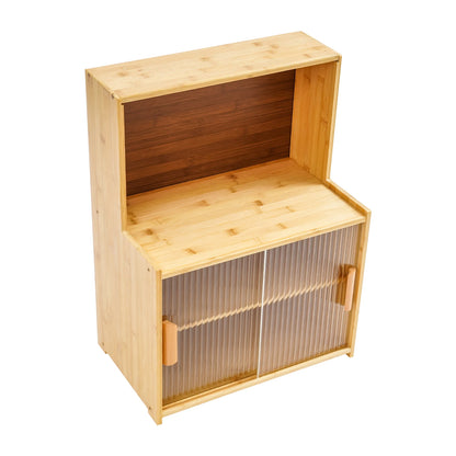 Bamboo MDF Sliding Door Kitchen Pantry Organizer