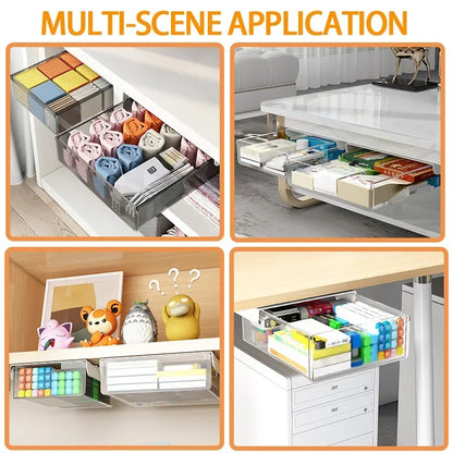 Hidden Under Desk Drawer Storage Office Organizer