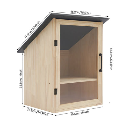 Wooden Bookshelf Library Box with Desktop Drawers