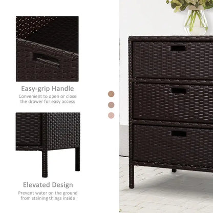Outdoor Towel Cabinet Rattan Pool Storage Organizer