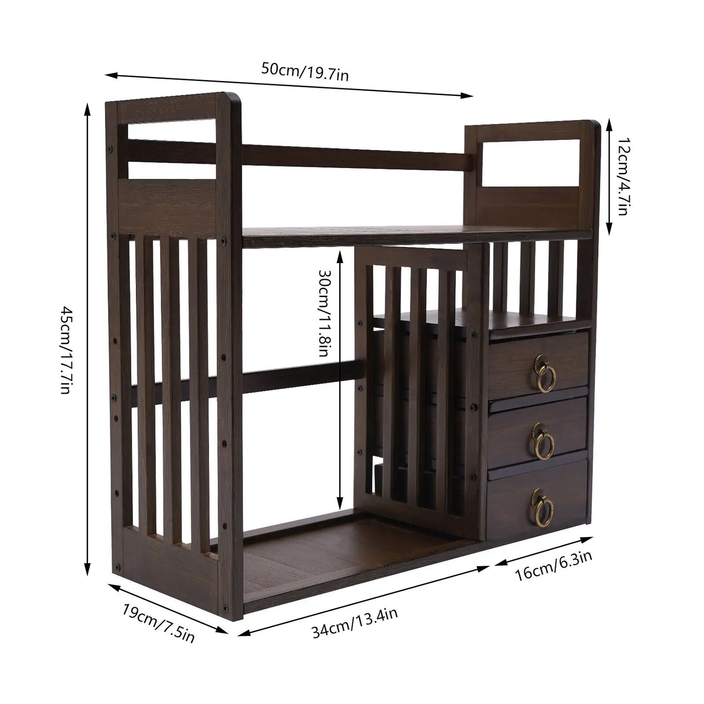 Desktop Bookshelf Bamboo Organizer Rack Storage Shelves