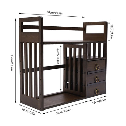 Desktop Bookshelf Bamboo Organizer Rack Storage Shelves