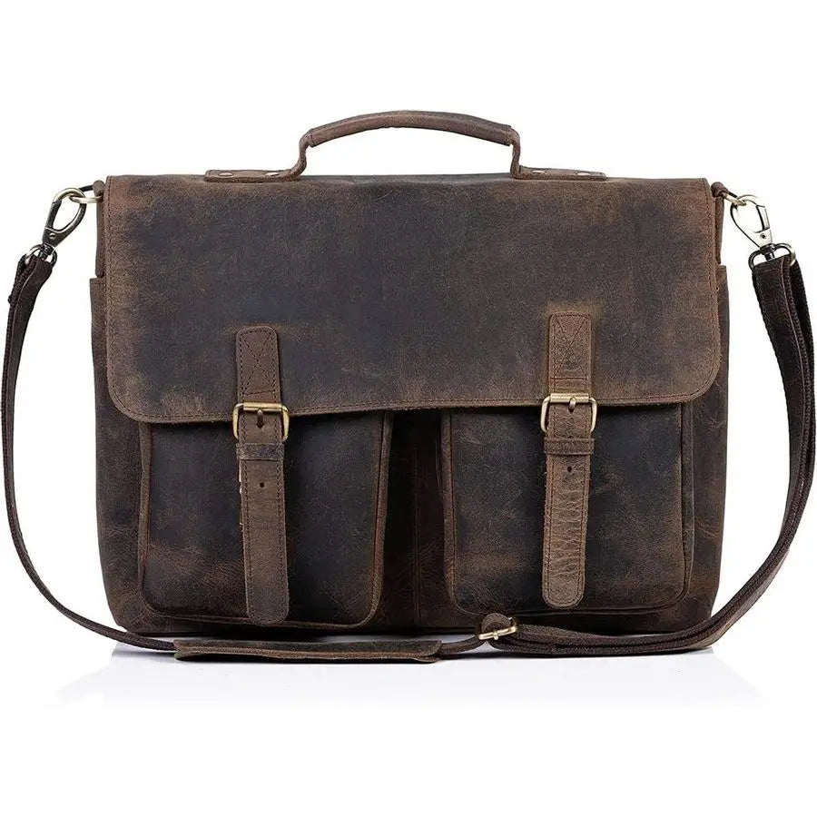 Leather Laptop Messenger Bags for Men and Women