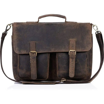 Leather Laptop Messenger Bags for Men and Women