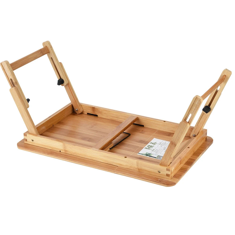 Folding Lifting Table Wooden Bamboo Laptop Desk
