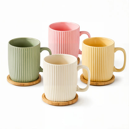 Ceramic Coffee Mugs Set of 4  with Handles