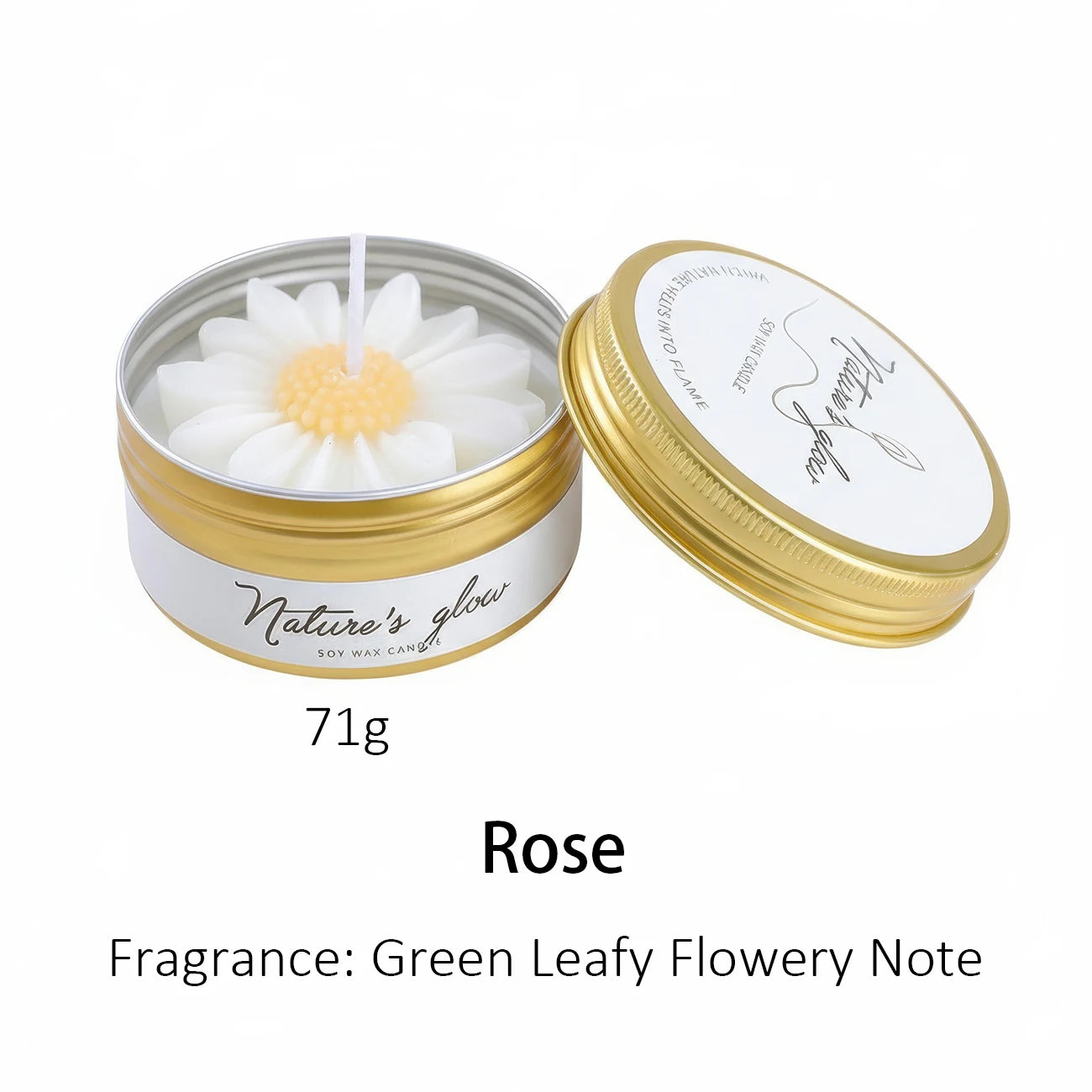 Handmade Soy Wax Flower Candle Tin