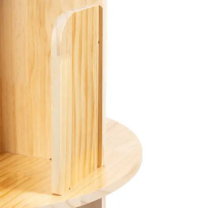 6-Tier Rotating Books Toys Wood Storage Organizer