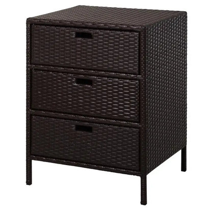Outdoor Towel Cabinet Rattan Pool Storage Organizer