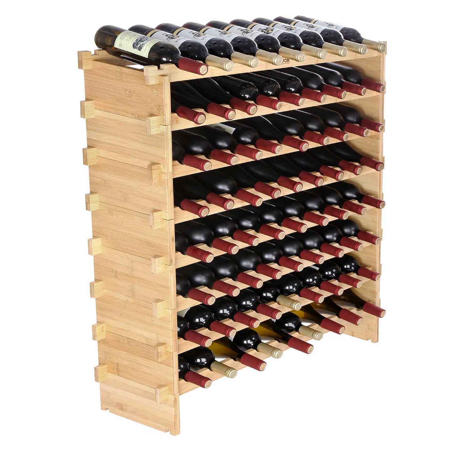 Bottle Stackable Modular Bamboo Wine Holder