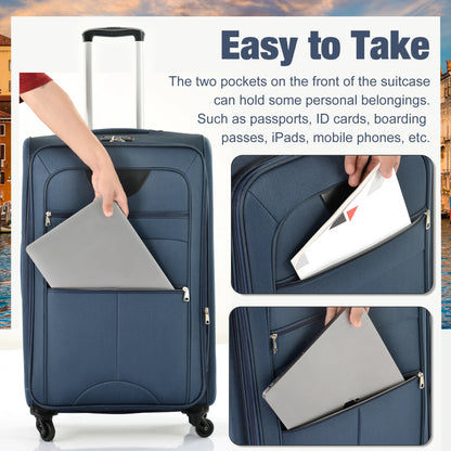 5 Piece Set Soft Expandable Travel Luggage Bag