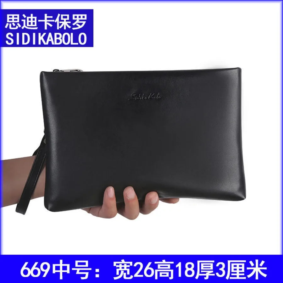 Black Faux Leather Clutch Bag
