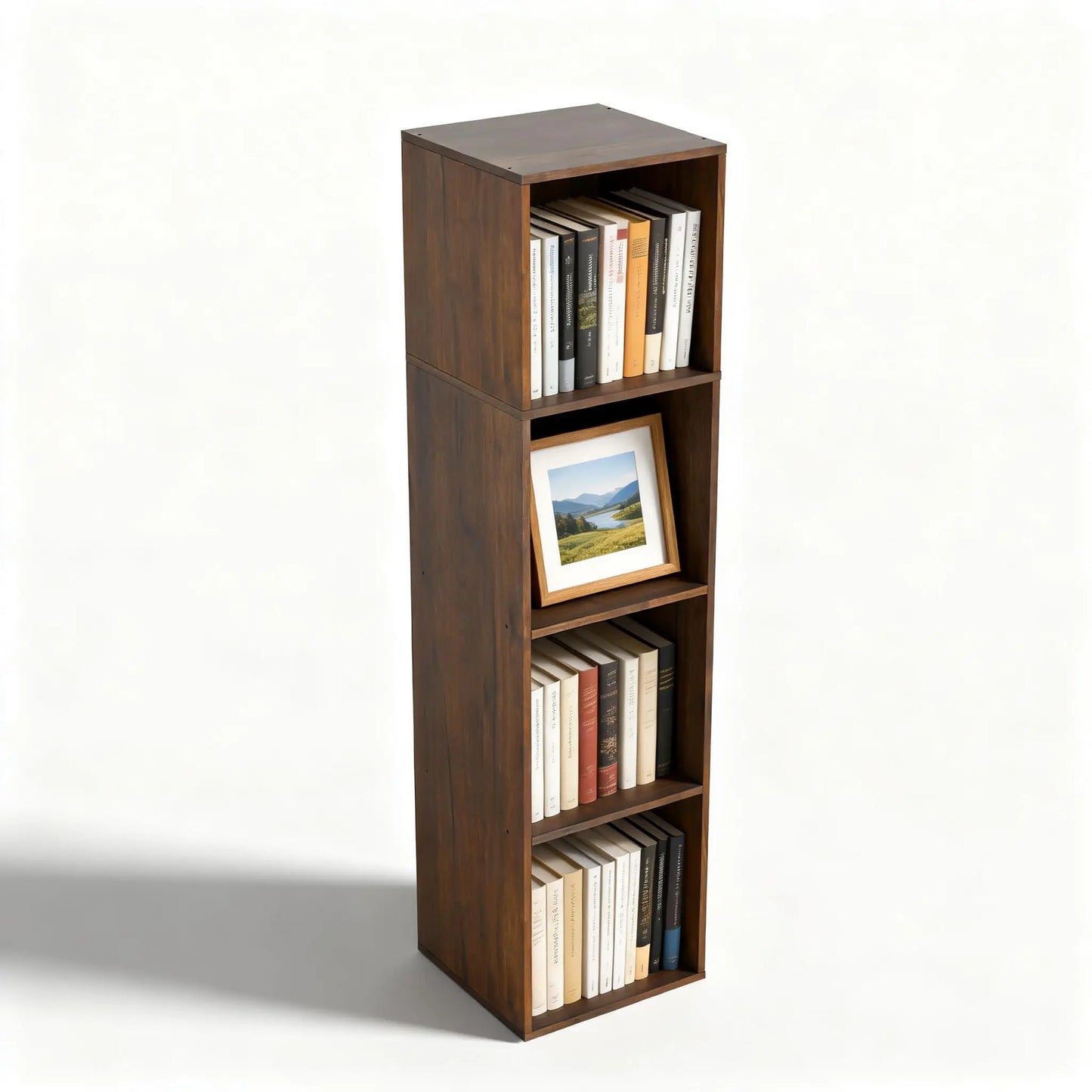 6-Tier Tall Cube Bookshelf Modern Storage Organizer