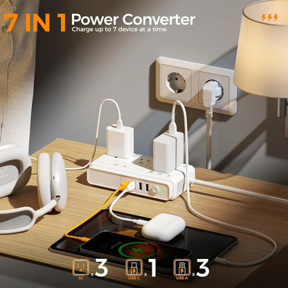 Travel Adapter with 4 USB Ports