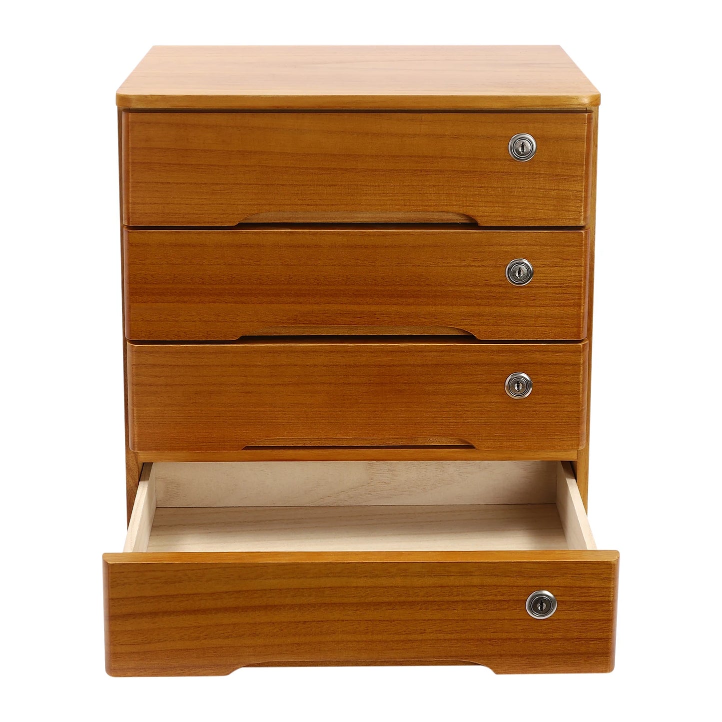 Wooden Desktop Storage Organizer with Lockable Drawers