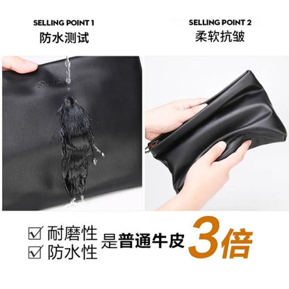 Black Faux Leather Clutch Bag