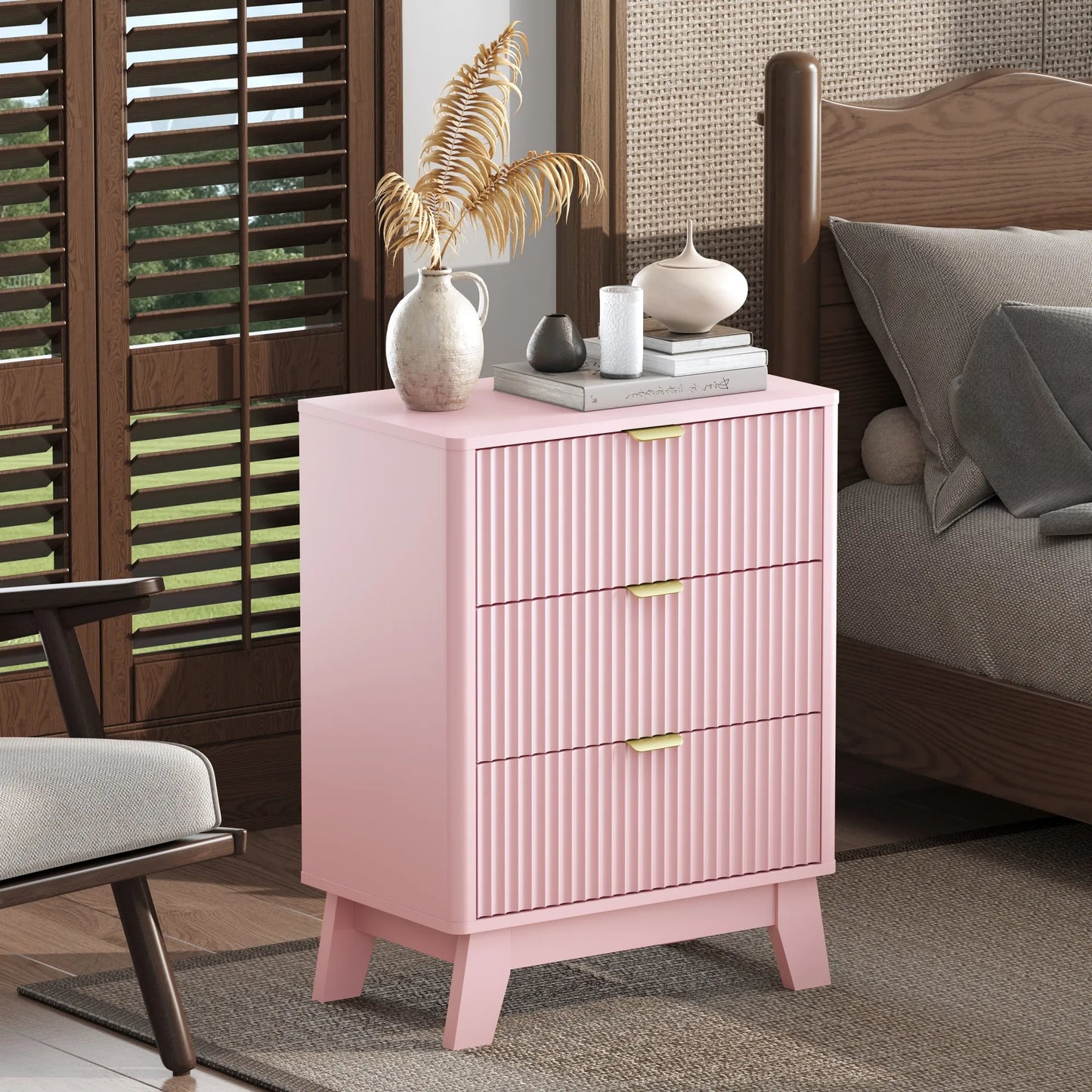 Mid-Century Modern Wooden Bedroom Nightstand