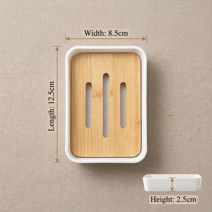 1PC Soap Holder Bathroom Bamboo Draining Box