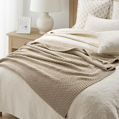 Chunky Chenille Knit Throw Blanket for Couch